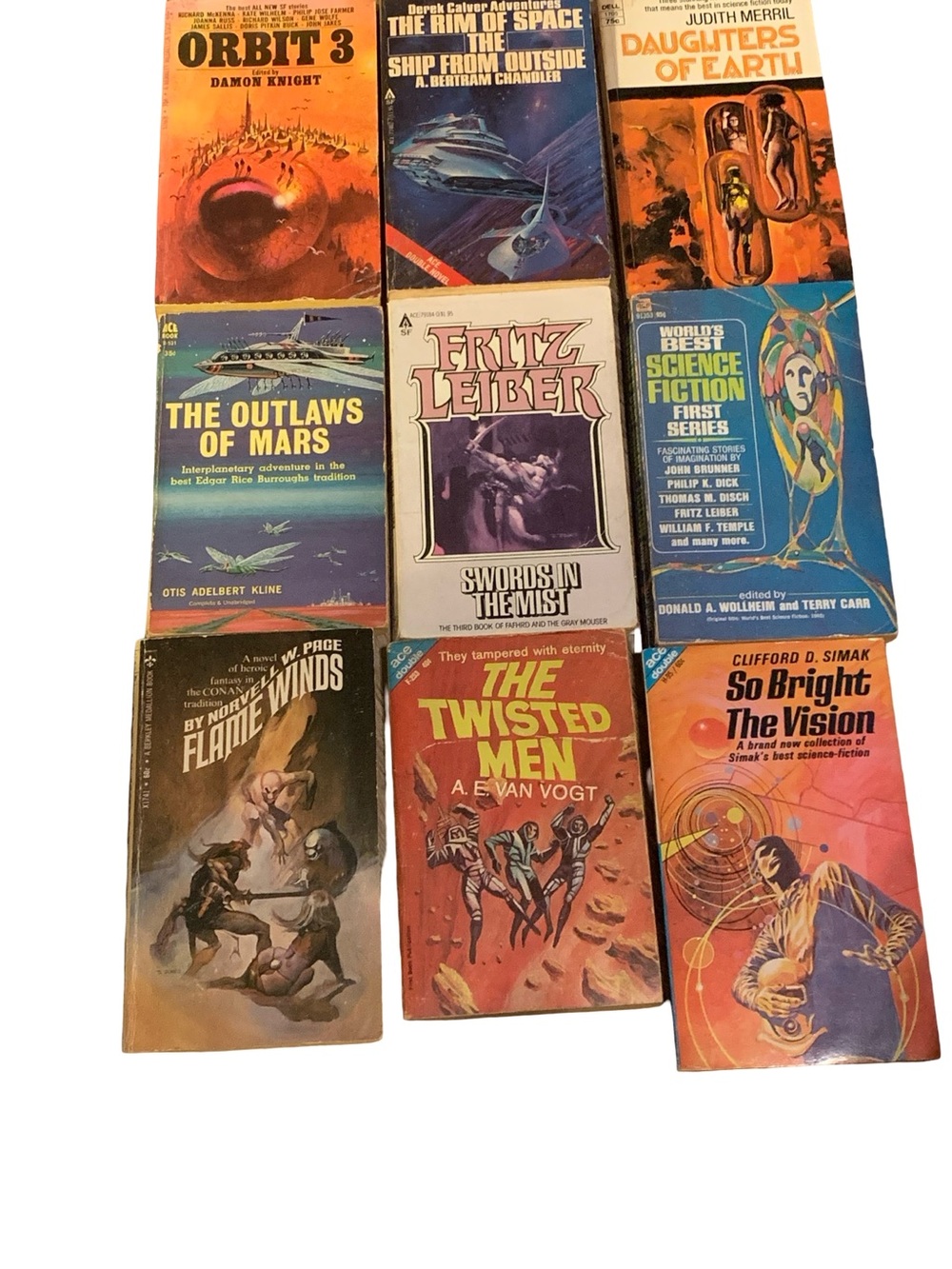 Vintage Fantasy Science Fiction Paperbacks 1960’s Lot Of 9 Various Authors